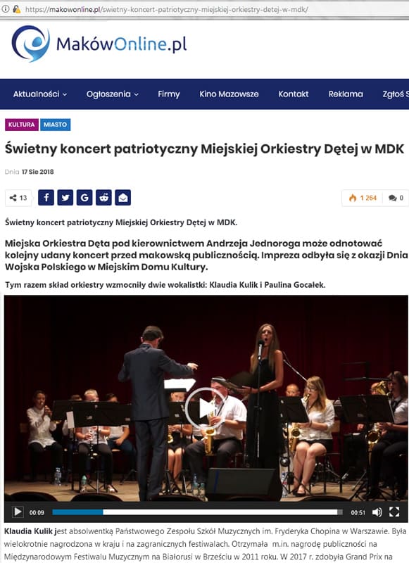 Maków Online Koncert Patriotyczny Orkiestra Dęta Miejski Dom Kultury